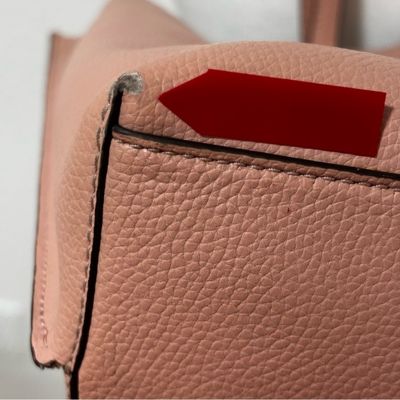 Tory Burch Perry Triple-Compartment Pebbled Leather Tote Pink Moon Shoulder Bag